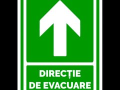 Semn pentru directie cu sageata de evacuare in sus